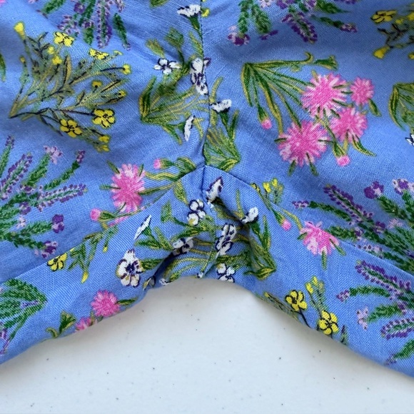 LOFT Tall Fluid Wide Leg Elastic Waist Pants in Bouquet Linen Blend Floral LT - Picture 4 of 12